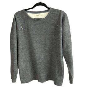 J. Brand Gray Wool Blend Zipper Shoulder Sweater Sweatshirt Size Medium